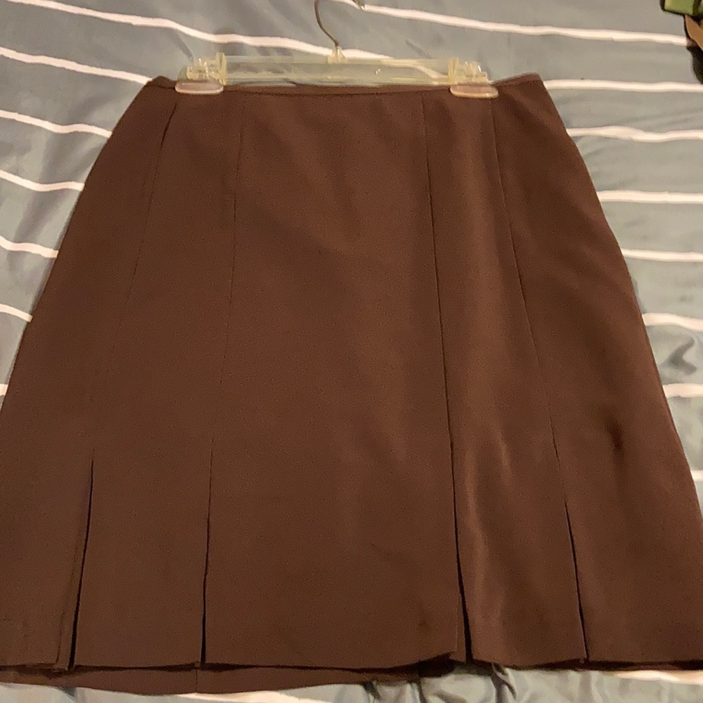 Norton McNaughton petite brown pleated skirt.